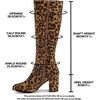 image:imageAllegra K Womens Side Zipper Chunky Heel Knee High Boots  3 17 inches Heel Boot with Side Zip Faux Suede Round Toe Comfort Fall Winter Knee Boots Casual OfficeLeopard