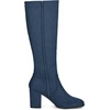 image:imageAllegra K Womens Side Zipper Chunky Heel Knee High Boots  3 17 inches Heel Boot with Side Zip Faux Suede Round Toe Comfort Fall Winter Knee Boots Casual OfficeNavy Blue