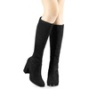 image:imageAllegra K Womens Side Zipper Chunky Heel Knee High Boots  3 17 inches Heel Boot with Side Zip Faux Suede Round Toe Comfort Fall Winter Knee Boots Casual OfficeBlack