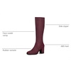 image:imageAllegra K Womens Side Zipper Chunky Heel Knee High Boots  3 17 inches Heel Boot with Side Zip Faux Suede Round Toe Comfort Fall Winter Knee Boots Casual OfficeBurgundy