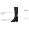 image:imageAllegra K Womens Side Zipper Chunky Heel Knee High Boots  3 17 inches Heel Boot with Side Zip Faux Suede Round Toe Comfort Fall Winter Knee Boots Casual OfficeBlack