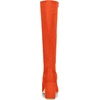 image:imageAllegra K Womens Side Zipper Chunky Heel Knee High Boots  3 17 inches Heel Boot with Side Zip Faux Suede Round Toe Comfort Fall Winter Knee Boots Casual OfficeOrange