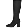 image:imageAllegra K Womens Side Zipper Chunky Heel Knee High Boots  3 17 inches Heel Boot with Side Zip Faux Suede Round Toe Comfort Fall Winter Knee Boots Casual OfficeBlack