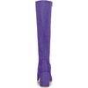 image:imageAllegra K Womens Side Zipper Chunky Heel Knee High Boots  3 17 inches Heel Boot with Side Zip Faux Suede Round Toe Comfort Fall Winter Knee Boots Casual OfficePurple