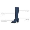 image:imageAllegra K Womens Side Zipper Chunky Heel Knee High Boots  3 17 inches Heel Boot with Side Zip Faux Suede Round Toe Comfort Fall Winter Knee Boots Casual OfficeNavy Blue