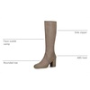 image:imageAllegra K Womens Side Zipper Chunky Heel Knee High Boots  3 17 inches Heel Boot with Side Zip Faux Suede Round Toe Comfort Fall Winter Knee Boots Casual OfficeTaupe