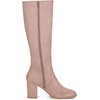 image:imageAllegra K Womens Side Zipper Chunky Heel Knee High Boots  3 17 inches Heel Boot with Side Zip Faux Suede Round Toe Comfort Fall Winter Knee Boots Casual OfficeDust Pink