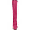 image:imageAllegra K Womens Side Zipper Chunky Heel Knee High Boots  3 17 inches Heel Boot with Side Zip Faux Suede Round Toe Comfort Fall Winter Knee Boots Casual OfficeHot Pink