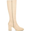 image:imageAllegra K Womens Side Zipper Chunky Heel Knee High Boots  3 17 inches Heel Boot with Side Zip Faux Suede Round Toe Comfort Fall Winter Knee Boots Casual OfficeBeige
