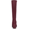 image:imageAllegra K Womens Side Zipper Chunky Heel Knee High Boots  3 17 inches Heel Boot with Side Zip Faux Suede Round Toe Comfort Fall Winter Knee Boots Casual OfficeBurgundy