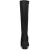 image:imageAllegra K Womens Side Zipper Chunky Heel Knee High Boots  3 17 inches Heel Boot with Side Zip Faux Suede Round Toe Comfort Fall Winter Knee Boots Casual OfficeBlack