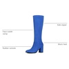 image:imageAllegra K Womens Side Zipper Chunky Heel Knee High Boots  3 17 inches Heel Boot with Side Zip Faux Suede Round Toe Comfort Fall Winter Knee Boots Casual OfficeRoyal Blue