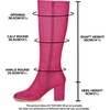image:imageAllegra K Womens Side Zipper Chunky Heel Knee High Boots  3 17 inches Heel Boot with Side Zip Faux Suede Round Toe Comfort Fall Winter Knee Boots Casual OfficeHot Pink