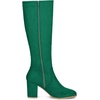 image:imageAllegra K Womens Side Zipper Chunky Heel Knee High Boots  3 17 inches Heel Boot with Side Zip Faux Suede Round Toe Comfort Fall Winter Knee Boots Casual OfficeEmerald Green