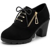 image:imageAllegra K Women Nonslip Laceup Side Zipper Block Heel Ankle Boots  TPR outsole Lightweight and flexible Rear height 335 inches Durable construction Comfortable block heelBlack