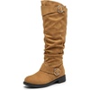image:imageAllegra K Women Soft Cushioned NonSlip Flat No Heel Knee High Boots  TPR Outsole Breathable Snow and mud protection Rear height 118 inches Front height 039 inchesKhaki