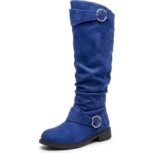 image:imageAllegra K Women Soft Cushioned NonSlip Flat No Heel Knee High Boots  TPR Outsole Breathable Snow and mud protection Rear height 118 inches Front height 039 inchesBlue