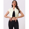 image:imageAllegra K Womens Cropped Denim Jacket Top Short Sleeve Summer Jean Jackets  Cap Sleeves Button Down for Casual Daily Layering Trendy 2026 OutfitsOyster