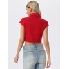 image:imageAllegra K Womens Cropped Denim Jacket Top Short Sleeve Summer Jean Jackets  Cap Sleeves Button Down for Casual Daily Layering Trendy 2026 OutfitsRed