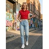 image:imageAllegra K Womens Cropped Denim Jacket Top Short Sleeve Summer Jean Jackets  Cap Sleeves Button Down for Casual Daily Layering Trendy 2026 OutfitsRed