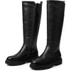 image:imageAllegra K Womens Knee High Boots Platform Chunky Low Heel Round Toe Boots  Classic Tall Boots Faux Leather 16in Round Toe Boots Fashion Equestrian Boots with Zipper Womens Dress BootsBlack