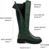 image:imageAllegra K Womens Knee High Boots Platform Chunky Low Heel Round Toe Boots  Classic Tall Boots Faux Leather 16in Round Toe Boots Fashion Equestrian Boots with Zipper Womens Dress BootsDark Green