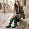 image:imageAllegra K Womens Knee High Boots Platform Chunky Low Heel Round Toe Boots  Classic Tall Boots Faux Leather 16in Round Toe Boots Fashion Equestrian Boots with Zipper Womens Dress BootsDark Green