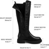 image:imageAllegra K Womens Knee High Boots Platform Chunky Low Heel Round Toe Boots  Classic Tall Boots Faux Leather 16in Round Toe Boots Fashion Equestrian Boots with Zipper Womens Dress BootsBlack