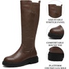 image:imageAllegra K Womens Knee High Boots Platform Chunky Low Heel Round Toe Boots  Classic Tall Boots Faux Leather 16in Round Toe Boots Fashion Equestrian Boots with Zipper Womens Dress BootsBrown