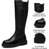 image:imageAllegra K Womens Knee High Boots Platform Chunky Low Heel Round Toe Boots  Classic Tall Boots Faux Leather 16in Round Toe Boots Fashion Equestrian Boots with Zipper Womens Dress BootsBlack