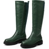 image:imageAllegra K Womens Knee High Boots Platform Chunky Low Heel Round Toe Boots  Classic Tall Boots Faux Leather 16in Round Toe Boots Fashion Equestrian Boots with Zipper Womens Dress BootsDark Green