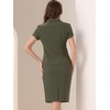 image:imageAllegra K Womens Suits 2 Piece Skirt Set Business Professional Outfits Short Sleeve Blazer Pencil Skirt SuitArmy Green
