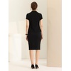 image:imageAllegra K Womens Suits 2 Piece Skirt Set Business Professional Outfits Short Sleeve Blazer Pencil Skirt SuitBlack
