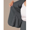 image:imageAllegra K Womens Suits 2 Piece Skirt Set Business Professional Outfits Short Sleeve Blazer Pencil Skirt SuitDark Grey