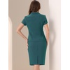 image:imageAllegra K Womens Suits 2 Piece Skirt Set Business Professional Outfits Short Sleeve Blazer Pencil Skirt SuitPeacock Blue