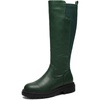 image:imageAllegra K Womens Knee High Boots Platform Chunky Low Heel Round Toe Boots  Classic Tall Boots Faux Leather 16in Round Toe Boots Fashion Equestrian Boots with Zipper Womens Dress BootsDark Green