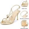 image:imageAllegra K Womens Crystal Slingback Strap Stiletto Heel SandalsGold