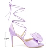 image:imageAllegra K Womens Flower Lace Up Stiletto Heel Lilac Sandals 8 M US  8 Lilac
