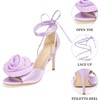 image:imageAllegra K Womens Flower Lace Up Stiletto Heel Lilac Sandals 9 M US  9 Lilac
