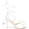 image:imageAllegra K Womens Flower Lace Up Stiletto Heel White Sandals 7 M US  7 White