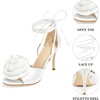image:imageAllegra K Womens Flower Lace Up Stiletto Heel White Sandals 8 M US  8 White