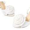 image:imageAllegra K Womens Flower Lace Up Stiletto Heel White Sandals 8 M US  8 White