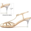 image:imageAllegra K Womens Gladiator Strappy TStrap Stiletto Heels SandalsBeige