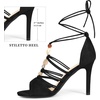 image:imageAllegra K Womens Lace Up Strappy Stiletto Heel Black Sandals 7 M US