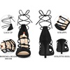 image:imageAllegra K Womens Lace Up Strappy Stiletto Heel Black Sandals 7 M US