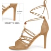 image:imageAllegra K Womens Lace Up Strappy Stiletto Heel Light Brown Sandal 75 M US