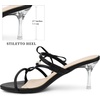 image:imageAllegra K Womens Open Toe Slide on Strappy Stiletto Heels SandalsBlack
