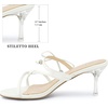 image:imageAllegra K Womens Open Toe Slide on Strappy Stiletto Heels SandalsWhite