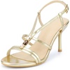 image:imageAllegra K Womens Crystal Slingback Strap Stiletto Heel SandalsGold