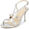 image:imageAllegra K Womens Crystal Slingback Strap Stiletto Heel SandalsSilver